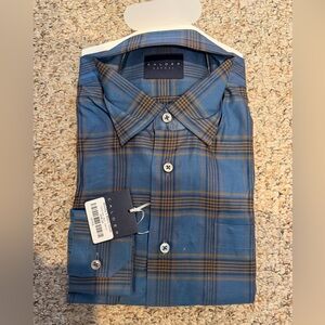 NWT Calder Carmel Luxe Twill Multi-Check Sport Shirt - Medium